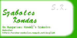 szabolcs kondas business card